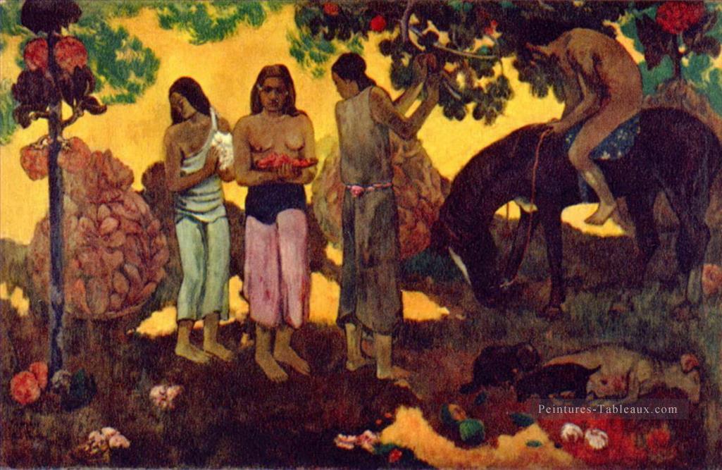 Merveilleux Fruit de rassemblement de terre Paul Gauguin Peintures à l'huile